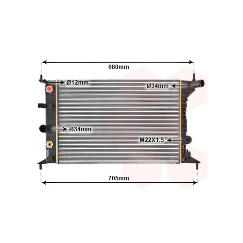 K&uuml;hler, Motork&uuml;hlung VAN WEZEL 37002219 f&uuml;r OPEL, f&uuml;r Fahrzeuge ohne Klimaanlage