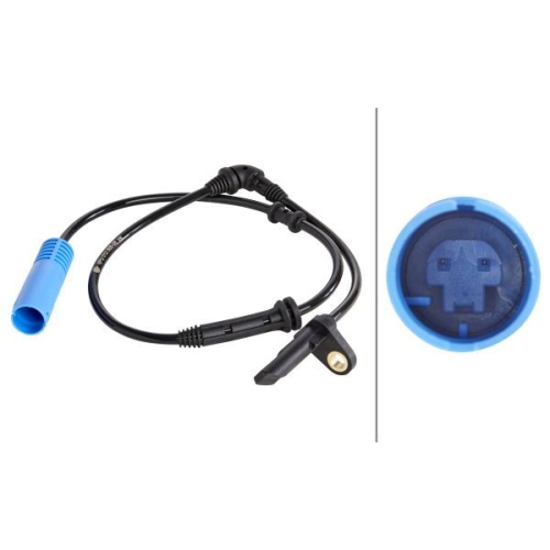 Sensor, Raddrehzahl HELLA 6PU 012 806-081 f&uuml;r BMW MINI, Vorderachse, links