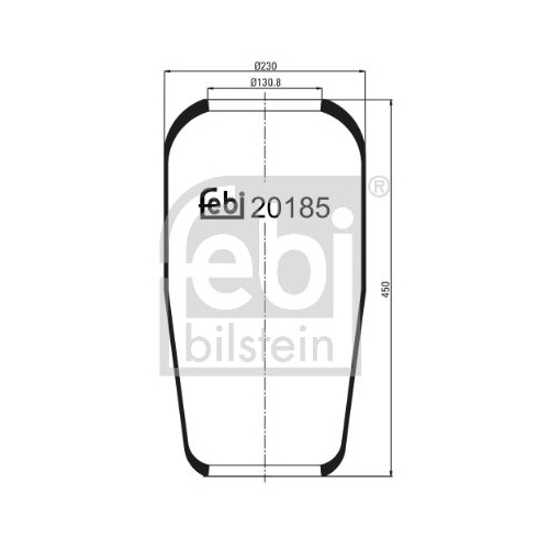 Febi Bilstein 20185 Luftfederbalg ohne Kolben , 1 St&uuml;ck