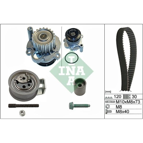 Wasserpumpe + Zahnriemensatz INA 530 0091 31 f&uuml;r AUDI FORD SEAT SKODA VW