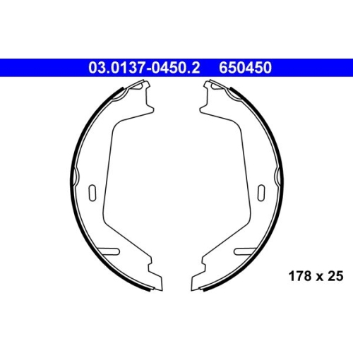 Bremsbackensatz, Feststellbremse ATE 03.0137-0450.2 f&uuml;r VOLVO, Hinterachse