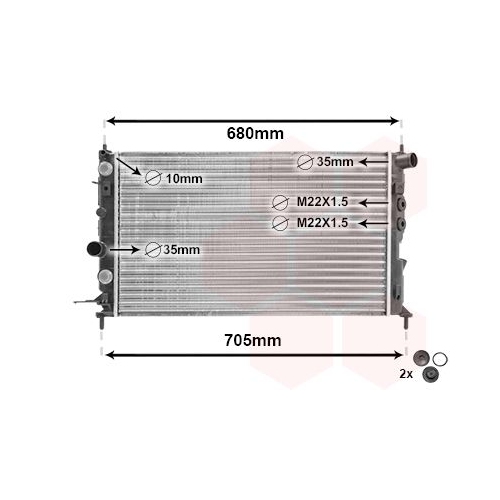 K&uuml;hler, Motork&uuml;hlung VAN WEZEL 37002220 *** IR PLUS *** f&uuml;r OPEL