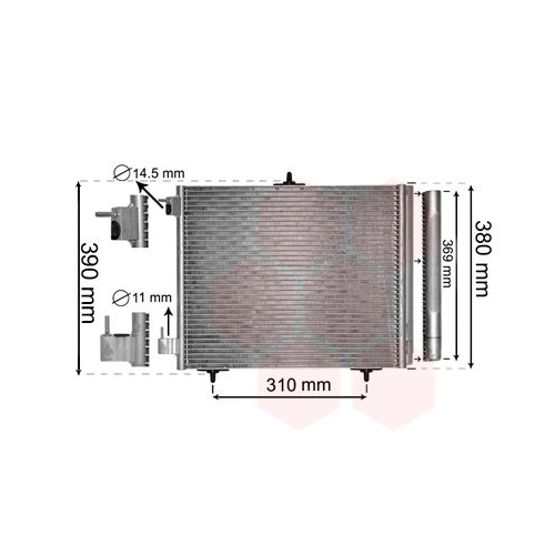 Kondensator, Klimaanlage VAN WEZEL 40005295 f&uuml;r OPEL PEUGEOT CITRO&Euml;N/PEUGEOT