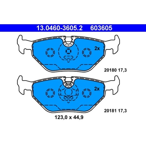 Bremsbelagsatz, Scheibenbremse ATE 13.0460-3605.2 f&uuml;r BMW MG ROVER SAAB