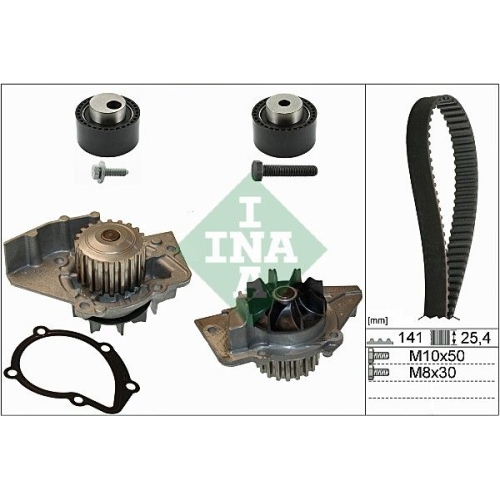 Wasserpumpe + Zahnriemensatz INA 530 0111 30 f&uuml;r CITRO&Euml;N FIAT PEUGEOT