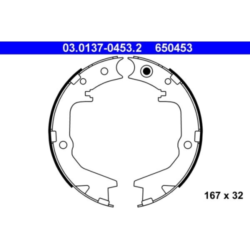 Bremsbackensatz, Feststellbremse ATE 03.0137-0453.2 f&uuml;r MITSUBISHI, Hinterachse