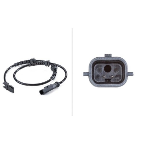 Sensor, Raddrehzahl HELLA 6PU 012 806-231 f&uuml;r RENAULT DACIA, Vorderachse, links