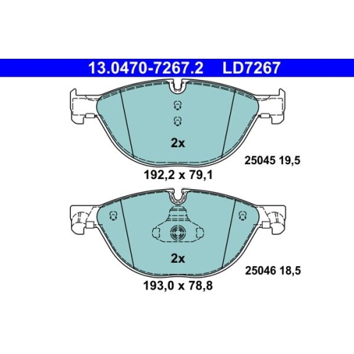 Bremsbelagsatz, Scheibenbremse ATE 13.0470-7267.2 ATE Ceramic f&uuml;r BMW