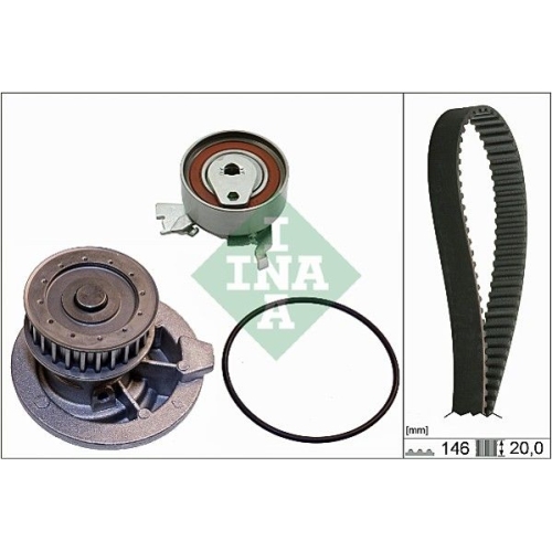 Wasserpumpe + Zahnriemensatz INA 530 0147 30 f&uuml;r OPEL VAUXHALL DAEWOO