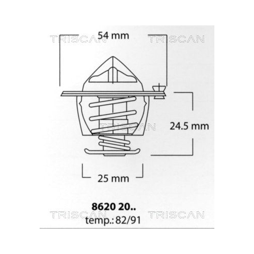 Thermostat, K&uuml;hlmittel TRISCAN 8620 2082 f&uuml;r ALFA ROMEO IVECO RENAULT