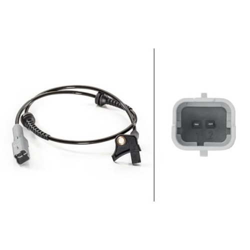Sensor, Raddrehzahl HELLA 6PU 012 806-331 f&uuml;r CITRO&Euml;N PEUGEOT, Vorderachse