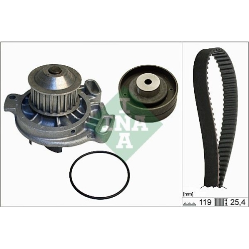 Wasserpumpe + Zahnriemensatz INA 530 0152 30 f&uuml;r AUDI VOLVO VW
