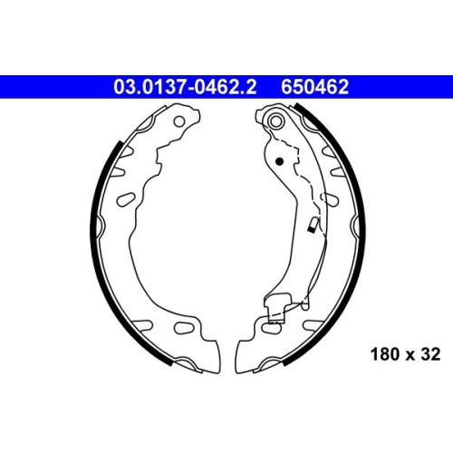 Bremsbackensatz ATE 03.0137-0462.2 f&uuml;r FIAT FORD, Hinterachse