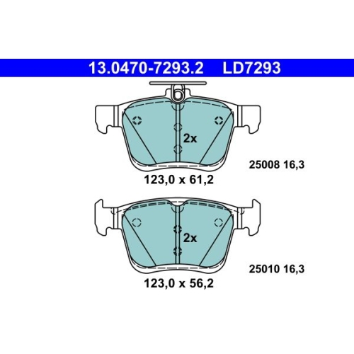 Bremsbelagsatz, Scheibenbremse ATE 13.0470-7293.2 ATE Ceramic f&uuml;r SEAT SKODA VAG