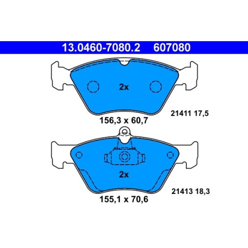 Bremsbelagsatz, Scheibenbremse ATE 13.0460-7080.2 f&uuml;r OPEL SAAB VAUXHALL