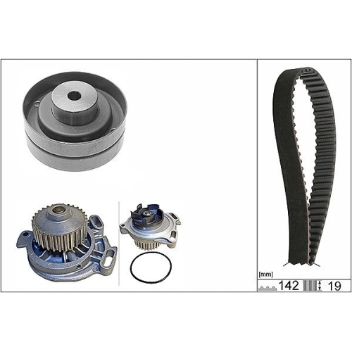Wasserpumpe + Zahnriemensatz INA 530 0156 30 f&uuml;r AUDI