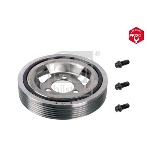 Febi Bilstein 1x 33617 Riemenscheibe (entkoppelt) f&uuml;r Kurbelwelle, mit Schrauben