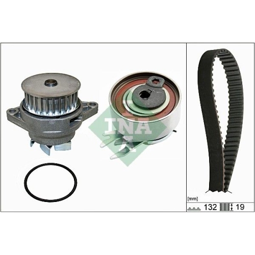 Wasserpumpe + Zahnriemensatz INA 530 0165 30 f&uuml;r VW