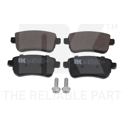 Bremsbelagsatz, Scheibenbremse NK 223963 f&uuml;r RENAULT, Hinterachse