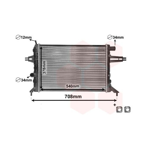 K&uuml;hler, Motork&uuml;hlung VAN WEZEL 37002272 *** IR PLUS *** f&uuml;r OPEL GENERAL MOTORS