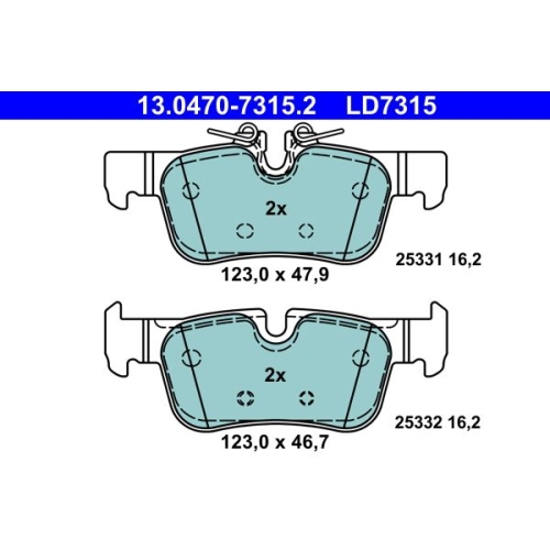 Bremsbelagsatz, Scheibenbremse ATE 13.0470-7315.2 ATE Ceramic f&uuml;r BMW