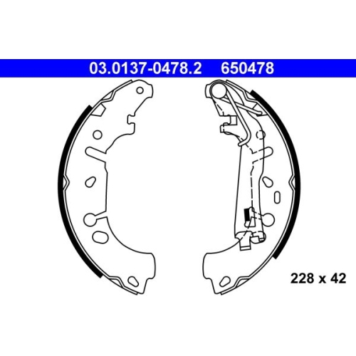 Bremsbackensatz ATE 03.0137-0478.2 f&uuml;r FIAT OPEL, Hinterachse
