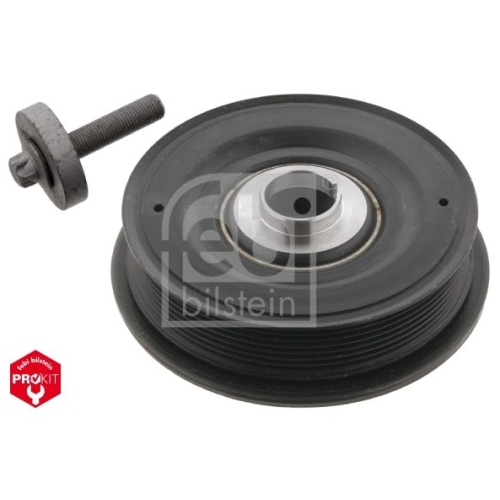 Febi Bilstein 1x 33700 Riemenscheibe (entkoppelt) f&uuml;r Kurbelwelle, mit Schraube