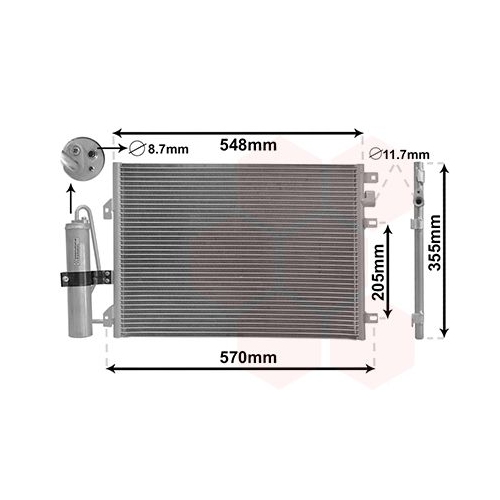 Kondensator, Klimaanlage VAN WEZEL 43015275 f&uuml;r RENAULT
