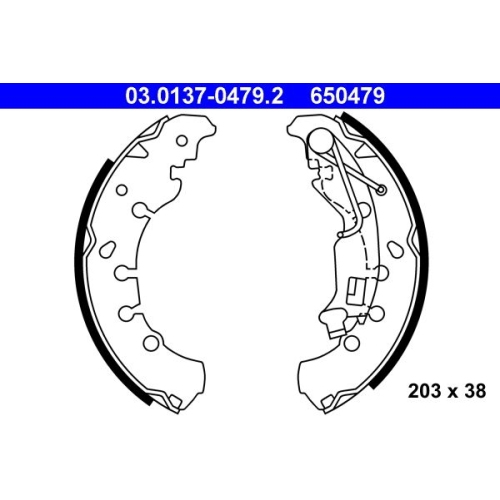 Bremsbackensatz ATE 03.0137-0479.2 f&uuml;r CITRO&Euml;N FIAT OPEL PEUGEOT, Hinterachse