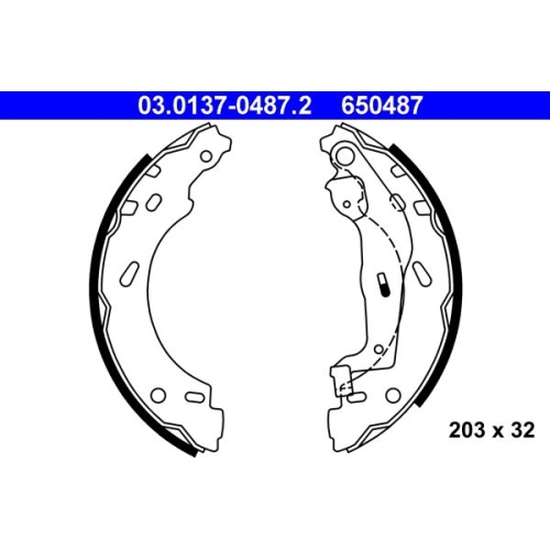 Bremsbackensatz ATE 03.0137-0487.2 f&uuml;r SMART, Hinterachse