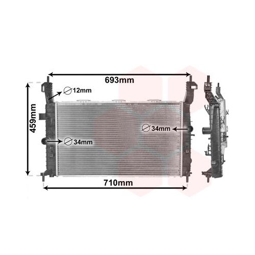 K&uuml;hler, Motork&uuml;hlung VAN WEZEL 37002345 f&uuml;r OPEL