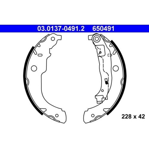 Bremsbackensatz ATE 03.0137-0491.2 f&uuml;r PEUGEOT, Hinterachse