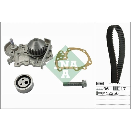 Wasserpumpe + Zahnriemensatz INA 530 0191 31 f&uuml;r NISSAN RENAULT DACIA
