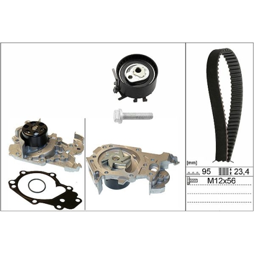 Wasserpumpe + Zahnriemensatz INA 530 0195 30 f&uuml;r NISSAN RENAULT DACIA