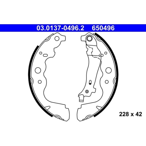 Bremsbackensatz ATE 03.0137-0496.2 f&uuml;r MERCEDES-BENZ RENAULT DACIA, Hinterachse
