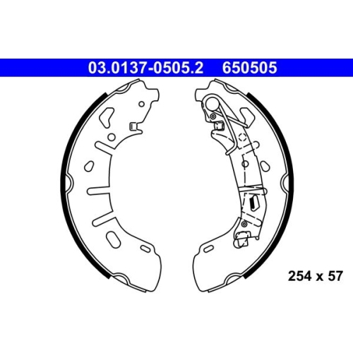 Bremsbackensatz ATE 03.0137-0505.2 f&uuml;r FIAT OPEL VAUXHALL, Hinterachse