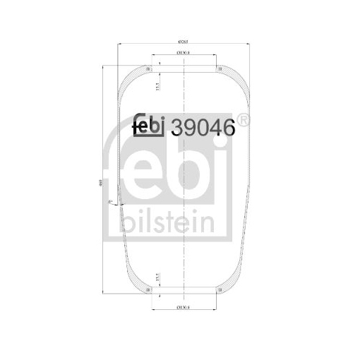 Febi Bilstein 39046 Luftfederbalg ohne Kolben , 1 St&uuml;ck