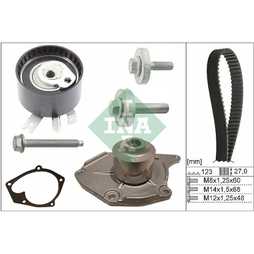 Wasserpumpe + Zahnriemensatz INA 530 0197 31 f&uuml;r NISSAN RENAULT DACIA