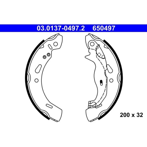 Bremsbackensatz ATE 03.0137-0497.2 f&uuml;r FORD, Hinterachse