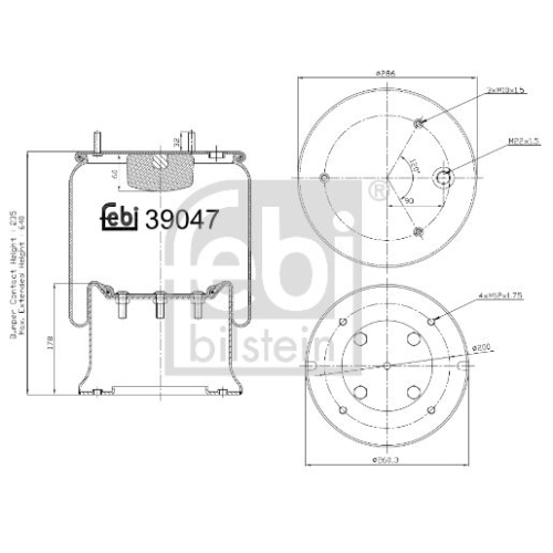 Febi Bilstein 39047 Luftfederbalg mit Stahlkolben , 1 St&uuml;ck