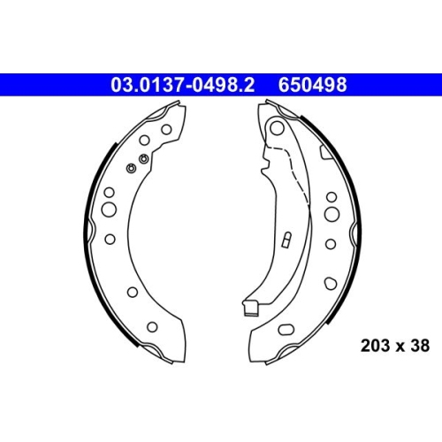Bremsbackensatz ATE 03.0137-0498.2 f&uuml;r RENAULT, Hinterachse
