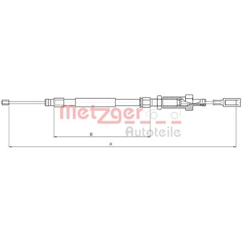 Seilzug, Feststellbremse METZGER 10.4726 COFLE f&uuml;r CITRO&Euml;N FIAT PEUGEOT, vorne