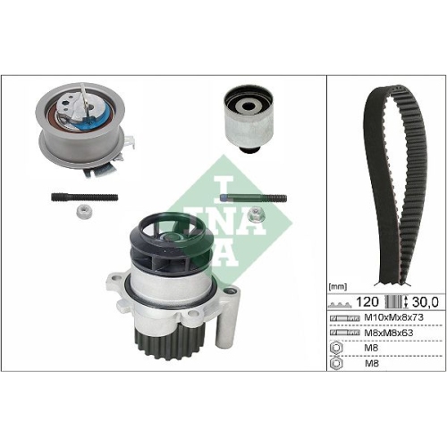 Wasserpumpe + Zahnriemensatz INA 530 0201 30 f&uuml;r AUDI SEAT VW VW (FAW)