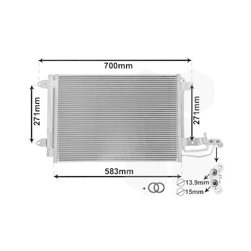 Kondensator, Klimaanlage VAN WEZEL 58005209 *** IR PLUS *** f&uuml;r VW VAG