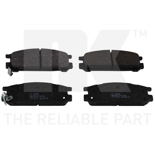 Bremsbelagsatz, Scheibenbremse NK 224408 f&uuml;r SUBARU, Hinterachse