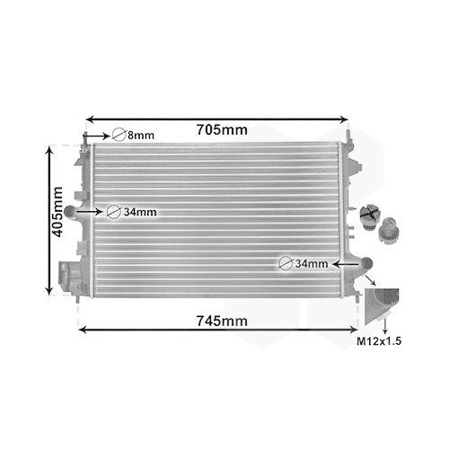 K&uuml;hler, Motork&uuml;hlung VAN WEZEL 37002462 *** IR PLUS *** f&uuml;r FIAT OPEL