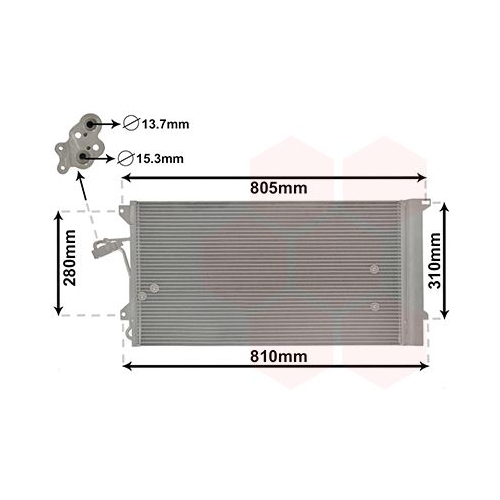Kondensator, Klimaanlage VAN WEZEL 58005244 f&uuml;r AUDI PORSCHE VW