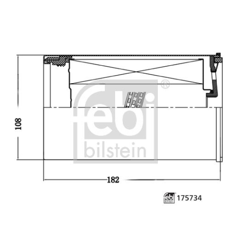 Febi Bilstein 1x 175734 Kraftstofffilter mit Dichtring