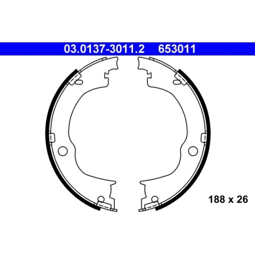 Bremsbackensatz, Feststellbremse ATE 03.0137-3011.2 f&uuml;r OPEL CHEVROLET