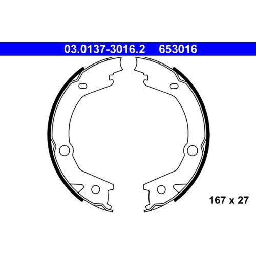 Bremsbackensatz, Feststellbremse ATE 03.0137-3016.2 f&uuml;r HYUNDAI KIA, Hinterachse